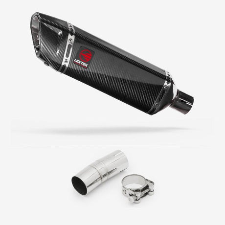 Lextek SP9C Gloss Carbon Fibre Exhaust 300mm with Link Pipe for Honda CRF1000 Africa Twin (16-19)