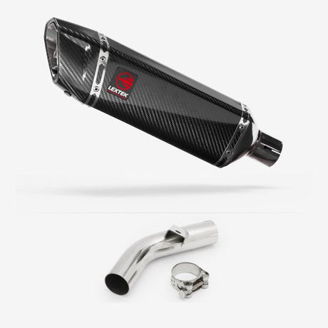Lextek SP9C Gloss Carbon Fibre Exhaust 300mm with Link Pipe for Honda VFR800 X Crossrunner (11-14)