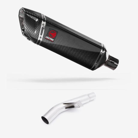 Lextek SP9C Gloss Carbon Fibre Exhaust 300mm with Link Pipe for Kawasaki Versys 1000 (15-18)