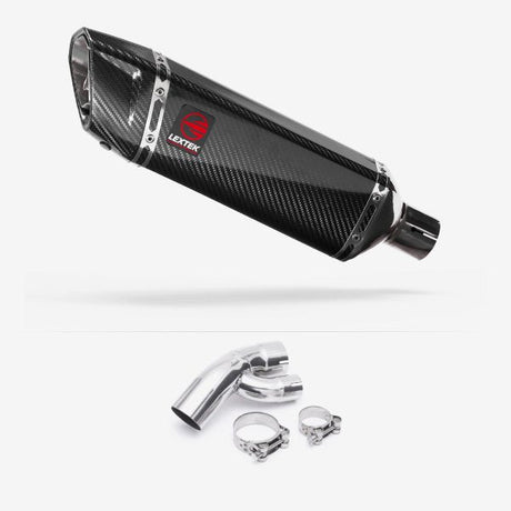 Lextek SP9C Gloss Carbon Fibre Exhaust 300mm with Link Pipe for BMW S1000 XR (15-19)