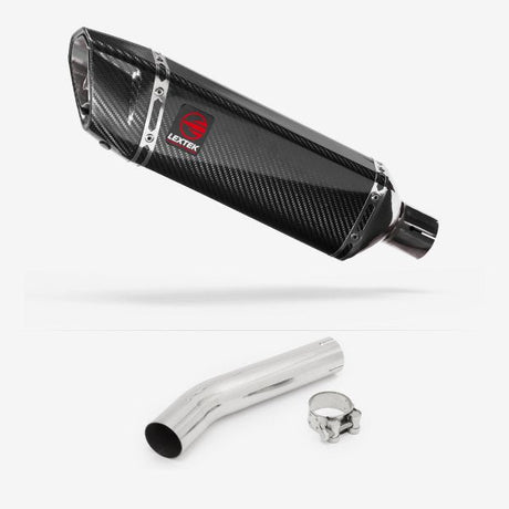 Lextek SP9C Gloss Carbon Fibre Exhaust 300mm with Link Pipe for Honda CB1300 (03-14)