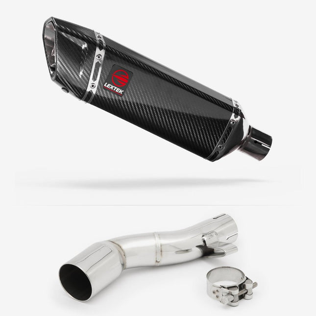 Lextek Carbon Fibre SP9C 300mm Exhaust with Link Pipe for Honda NC700/X (12-13) NC750/X (14-24)