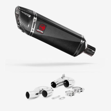 Lextek SP9C Gloss Carbon Fibre Exhaust 300mm with Link Pipe for Honda CBR1000RR Fireblade (14-16)