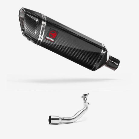 Lextek SP9C Gloss Carbon Fibre Exhaust System 300mm for Lexmoto Milano 125