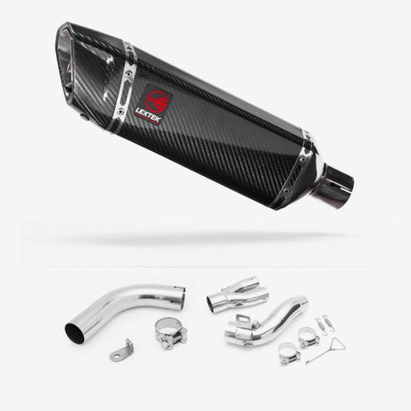 Lextek SP9C Gloss Carbon Fibre Exhaust 300mm with De-Cat Link Pipe for Honda CB1000R (08-17)