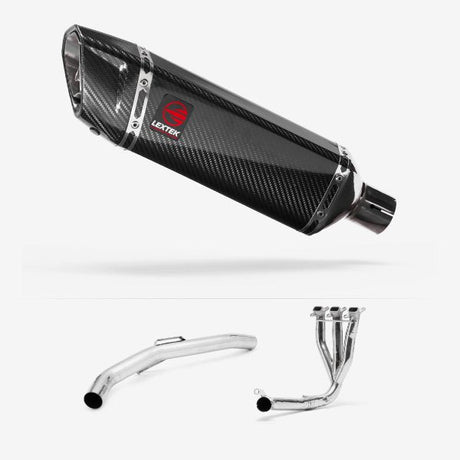 Lextek SP9C Gloss Carbon Fibre Exhaust System 300mm for Triumph Explorer 1200 (12-18)