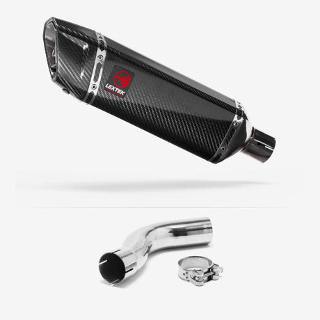 Lextek SP9C Gloss Carbon Fibre Exhaust 300mm with Link Pipe for Triumph Sprint ST 995i (98-04)