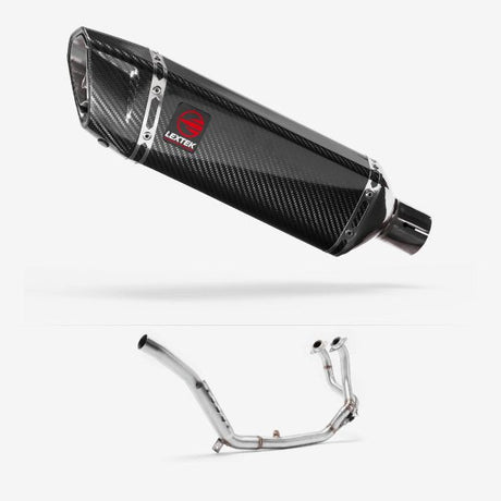Lextek SP9C Gloss Carbon Fibre Exhaust System 300mm for Honda CRF1000 Africa Twin (16-19)
