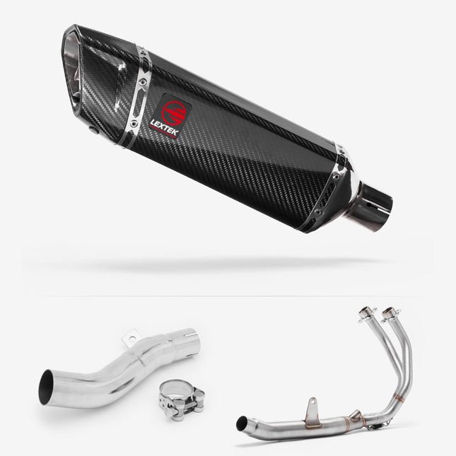 Lextek Carbon Fibre SP9C 300mm Exhaust System for Honda CB500X (16-18)