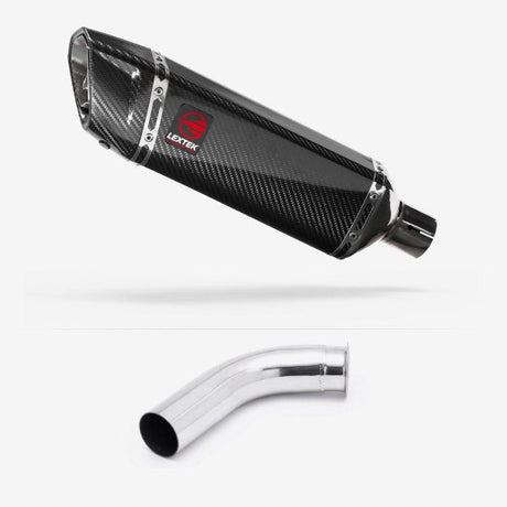 Lextek SP9C Gloss Carbon Fibre Exhaust 300mm with Link Pipe