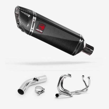 Lextek SP9C Gloss Carbon Fibre Exhaust System 300mm for Honda VFR800 X Crossrunner (11-14)