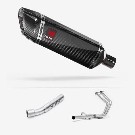 Lextek SP9C Gloss Carbon Fibre Exhaust System 300mm for Yamaha Tenere 700 (19-)