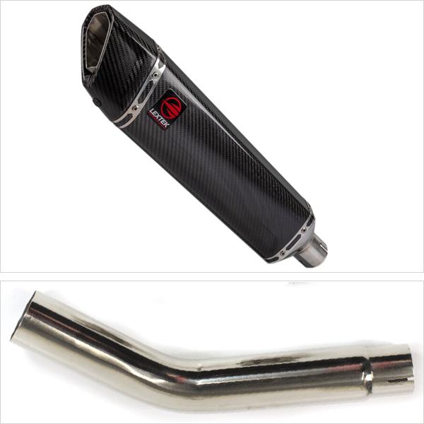 Lextek SP7C Gloss Carbon Fibre Exhaust 400mm with Link Pipe for Honda CB600F Hornet (07-12)