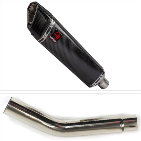 Lextek SP7C Gloss Carbon Fibre Exhaust 400mm with Link Pipe for Honda CB600F Hornet (07-12)