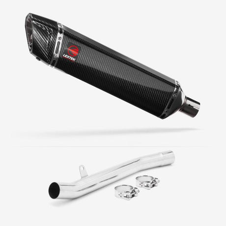 Lextek SP7C Gloss Carbon Fibre Exhaust 400mm with Link Pipe for Suzuki GSF1200 Bandit (96-06)