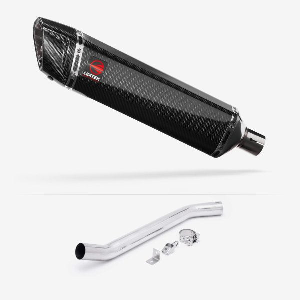 Lextek SP7C Gloss Carbon Fibre Exhaust 400mm High Level with Link Pipe
