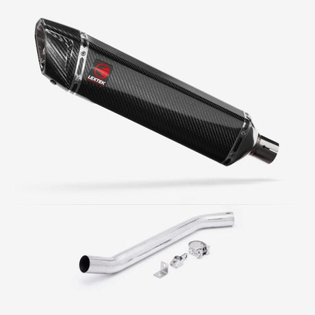 Lextek SP7C Gloss Carbon Fibre Exhaust 400mm High Level with Link Pipe