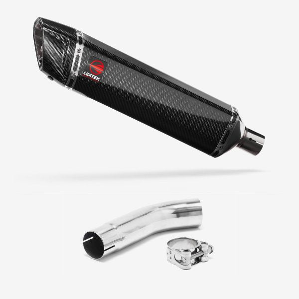 Lextek SP7C Gloss Carbon Fibre Exhaust 400mm with Link Pipe for Suzuki GSXR 600/750 (11- )