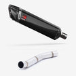 Lextek SP7C Gloss Carbon Fibre Exhaust 400mm with Link Pipe for Kawasaki Z750 (07-12)