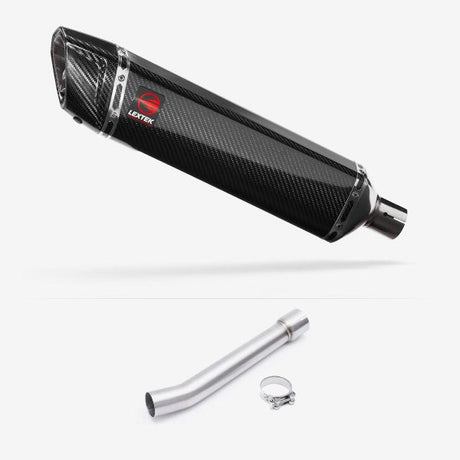 Lextek SP7C Gloss Carbon Fibre Exhaust 400mm with Link Pipe for Yamaha FZS 1000 (00-05)