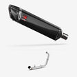 Lextek SP7C Gloss Carbon Fibre Exhaust System 400mm for Yamaha YZF-R125 / MT-125 (14-18)
