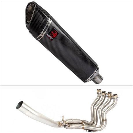 Lextek SP7C Gloss Carbon Fibre Exhaust System 400mm for Suzuki GSXR 1000 (12-16)