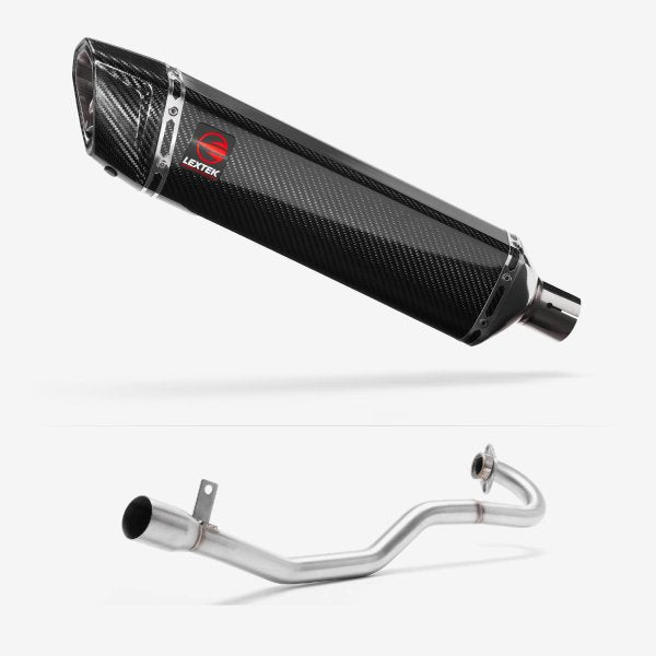 Lextek SP7C Gloss Carbon Fibre Exhaust System 400mm for Lexmoto Adrenaline (EFI) 125