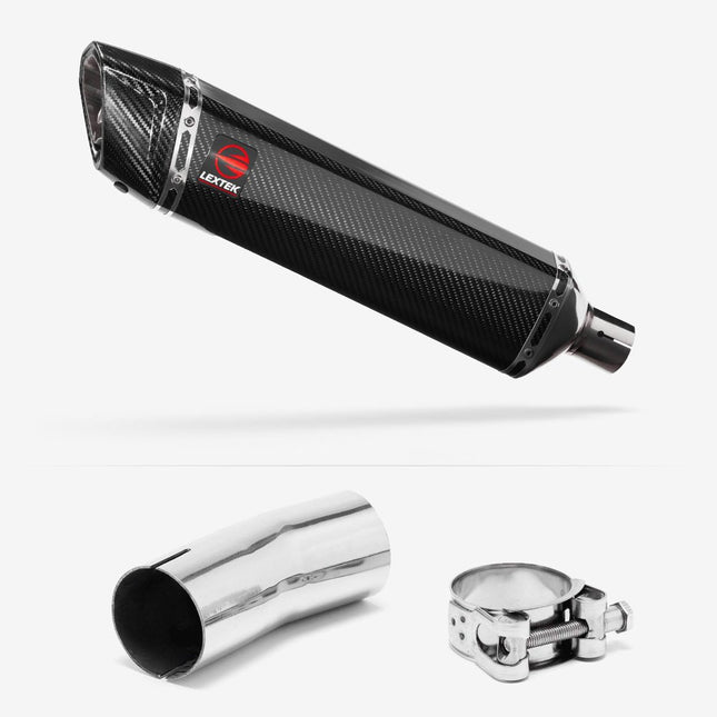 Lextek Carbon Fibre SP7C 400mm Exhaust with Link Pipe for Suzuki GSXR 1000 (12-22)