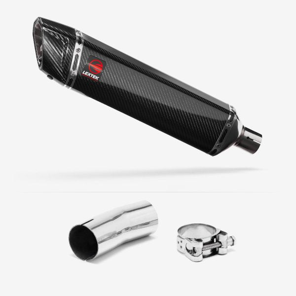 Lextek SP7C Gloss Carbon Fibre Exhaust 400mm with Link Pipe for Suzuki GSXR 1000 (12-22)
