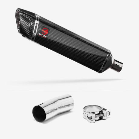 Lextek SP7C Gloss Carbon Fibre Exhaust 400mm with Link Pipe for Suzuki GSXR 1000 (12-22)