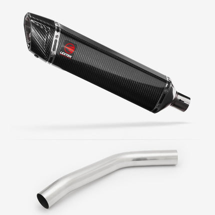 Lextek Carbon Fibre SP7C 400mm Exhaust with Link Pipe for Triumph Tiger 800 (10-19)