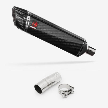 Lextek SP7C Gloss Carbon Fibre Exhaust 400mm with Link Pipe for Honda CRF1000 Africa Twin (16-19)