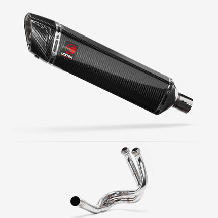 Lextek Carbon Fibre SP7C 400mm Exhaust System for Kawasaki ER6, Ninja 650, Z650, Versys 650