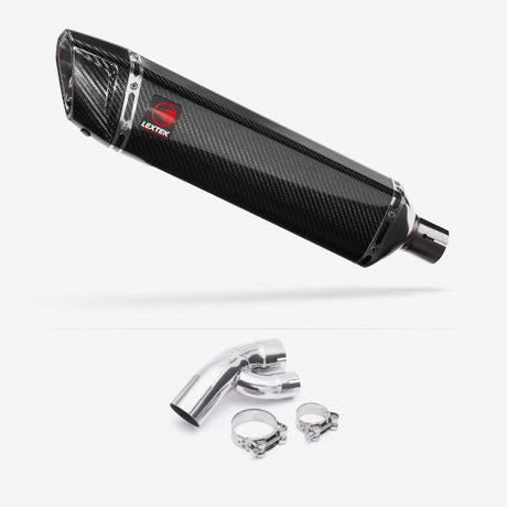 Lextek SP7C Gloss Carbon Fibre Exhaust 400mm with Link Pipe for BMW S1000 XR (15-19)
