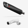 Lextek SP7C Gloss Carbon Fibre Exhaust 400mm with Link Pipe for Lexmoto LXR 125 & 380