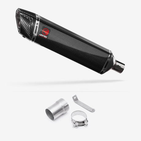 Lextek SP7C Gloss Carbon Fibre Exhaust 400mm with Link Pipe for Ducati Multistrada 1200 (15-17)