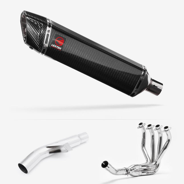 Lextek Carbon Fibre SP7C 400mm Exhaust System for Kawasaki Versys 1000 (12-18)
