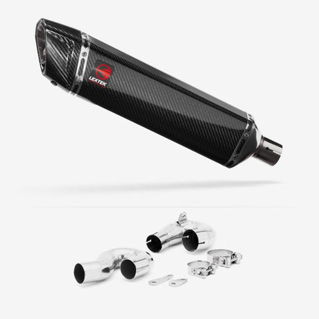 Lextek SP7C Gloss Carbon Fibre Exhaust 400mm with Link Pipe for Honda CBR1000RR Fireblade (14-16)