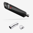 Lextek SP7C Gloss Carbon Fibre Exhaust 400mm with Link Pipe for Kawasaki Ninja 400 & Z400 (18-20)