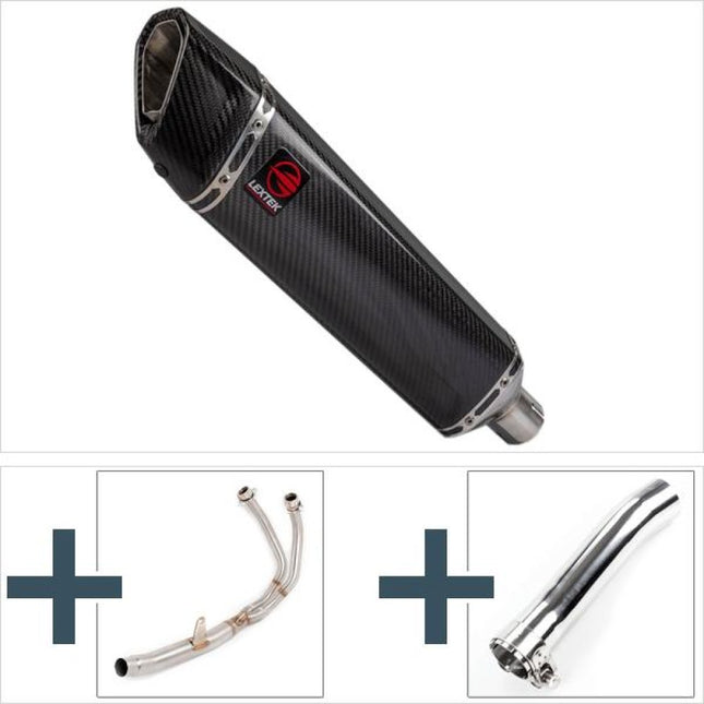 Lextek Carbon Fibre SP7C 400mm Exhaust System for Honda CBR500R (13-24)