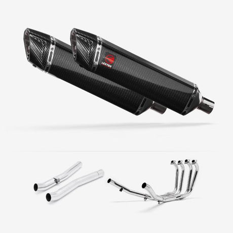 Lextek SP7C Gloss Carbon Fibre Exhaust System 400mm for Suzuki GSX 1400 (01-04)