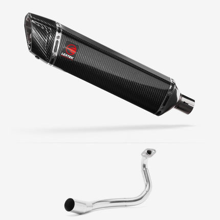 Lextek Carbon Fibre SP7C 400mm Exhaust System for Honda PCX 125 (18-19)