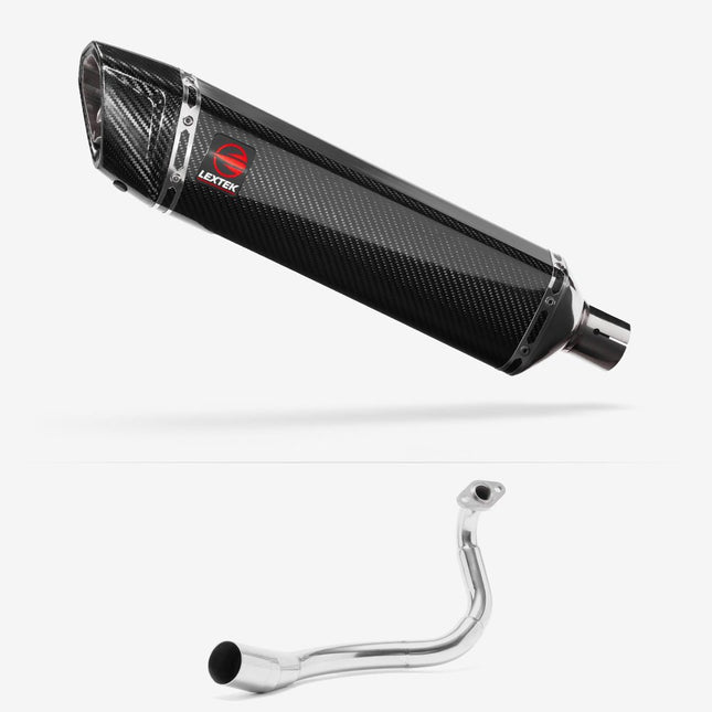 Lextek Carbon Fibre SP7C 400mm Exhaust System for Honda PCX 125 (18-19)