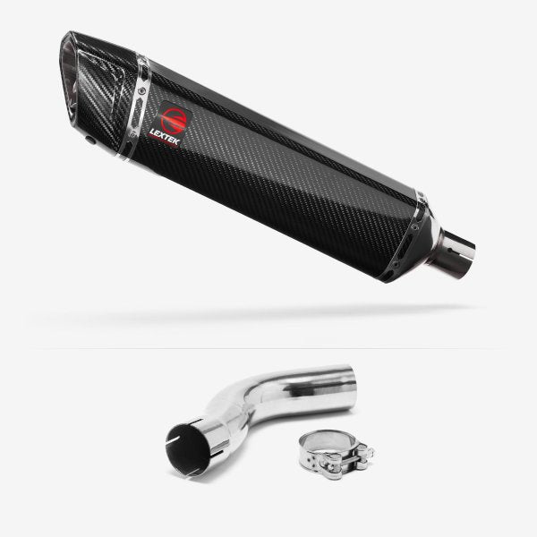 Lextek SP7C Gloss Carbon Fibre Exhaust 400mm with Link Pipe for Triumph Sprint ST 995i (98-04)