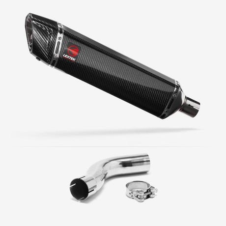 Lextek SP7C Gloss Carbon Fibre Exhaust 400mm with Link Pipe for Triumph Sprint ST 995i (98-04)