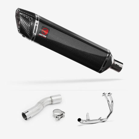 Lextek SP7C Gloss Carbon Fibre Exhaust System 400mm for Honda CMX500 Rebel (17-19)
