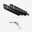 Lextek SP7C Gloss Carbon Fibre Exhaust 400mm Twin Underseat with Link Pipe