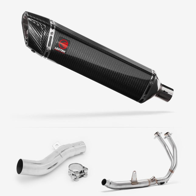 Lextek Carbon Fibre SP7C 400mm Exhaust System for Honda CB500X (16-18)