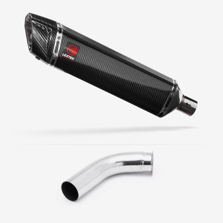Lextek SP7C Gloss Carbon Fibre Exhaust 400mm with Link Pipe