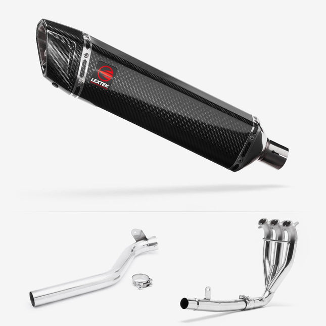 Lextek Carbon Fibre SP7C 400mm Exhaust System for Triumph Tiger 1050 Sport (13-21)
